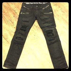 Rock revival Moto biker jeans black size 31